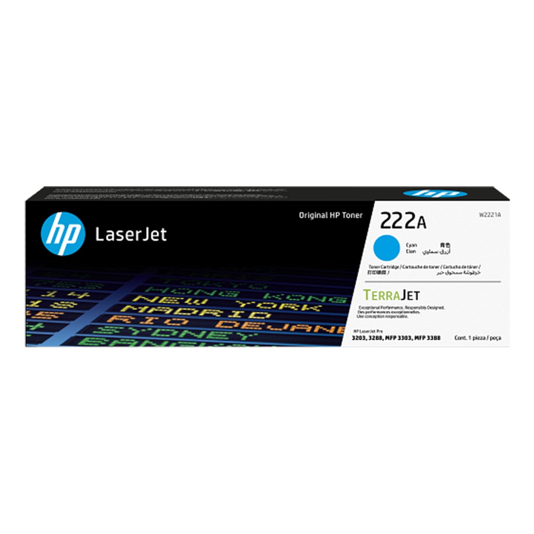 Mực hộp máy in laser HP 222A Cyan W2221A Chính hãng