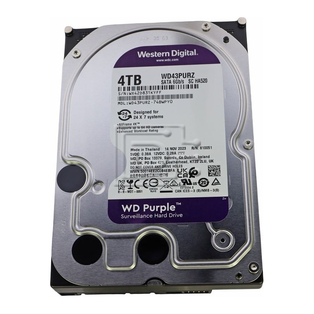 Ổ cứng Western Digital Purple 4TB 256MB Cache 5400RPM WD43PURZ