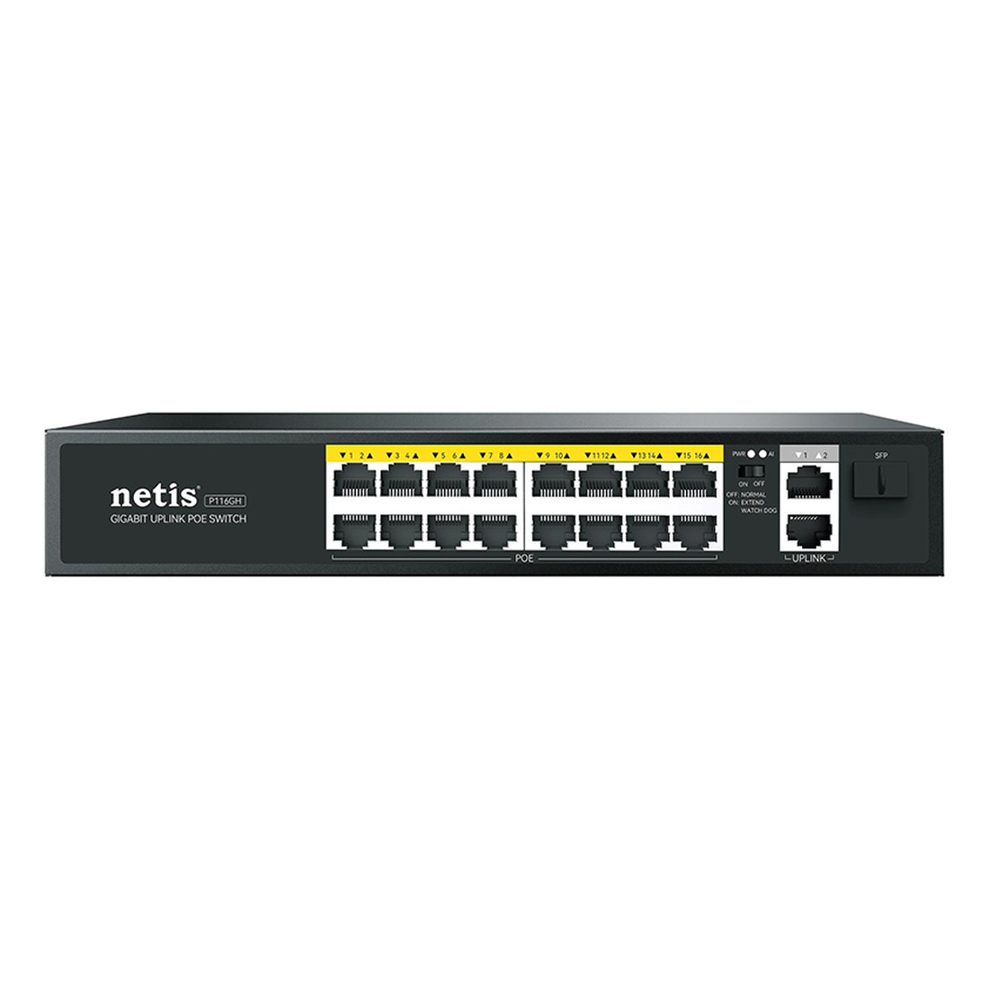 Switch 16 port PoE + 2 Uplinks + 1 SFP chuyên dụng cho CCTV Netis P116GH