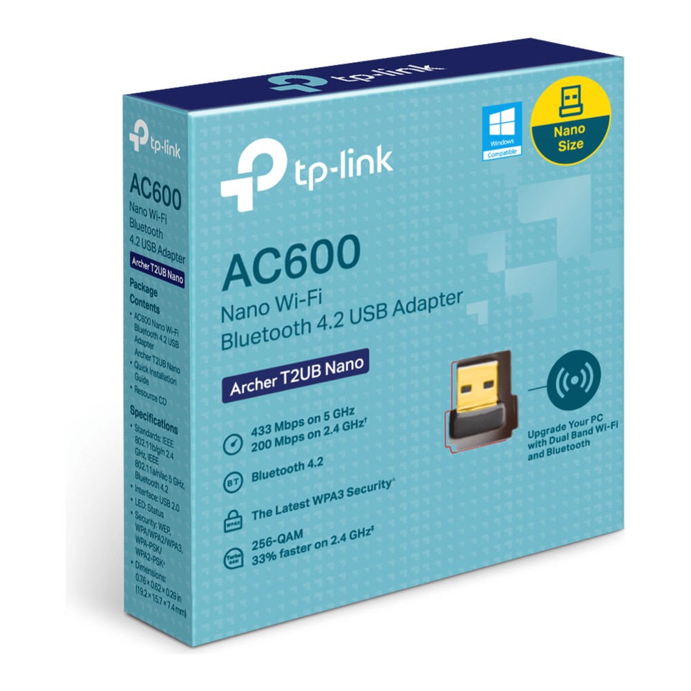 Tplink T2UB Nano USB Wi-Fi Nano Bluetooth 4.2 AC600