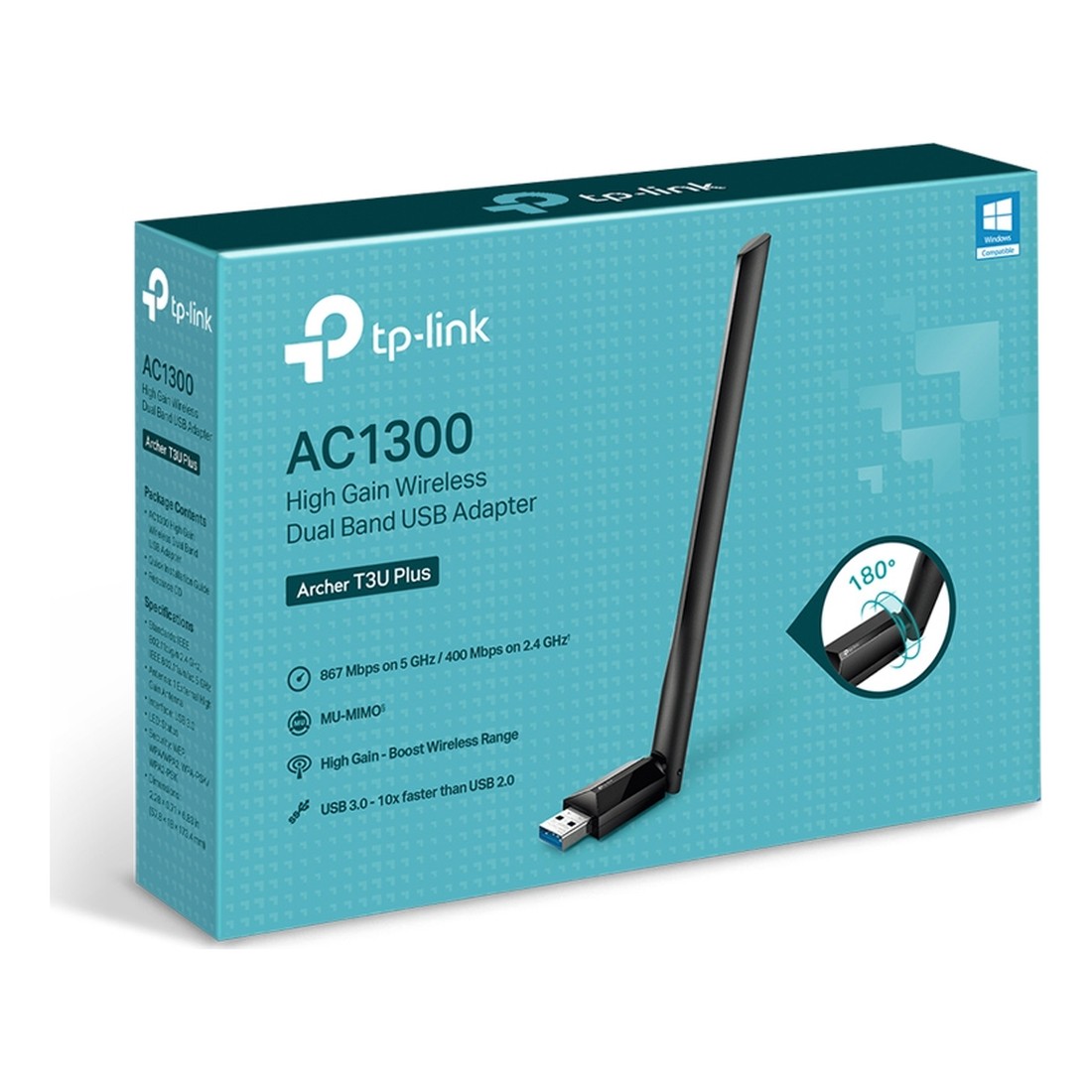 USB Wi-Fi Tplink Băng Tần Kép Độ Lợi Cao AC1300 _ Archer T3U Plus