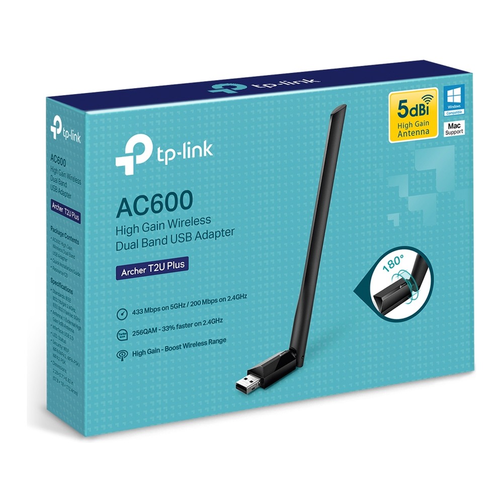 Card mạng không dây USB TP-Link Archer T2U Plus AC600