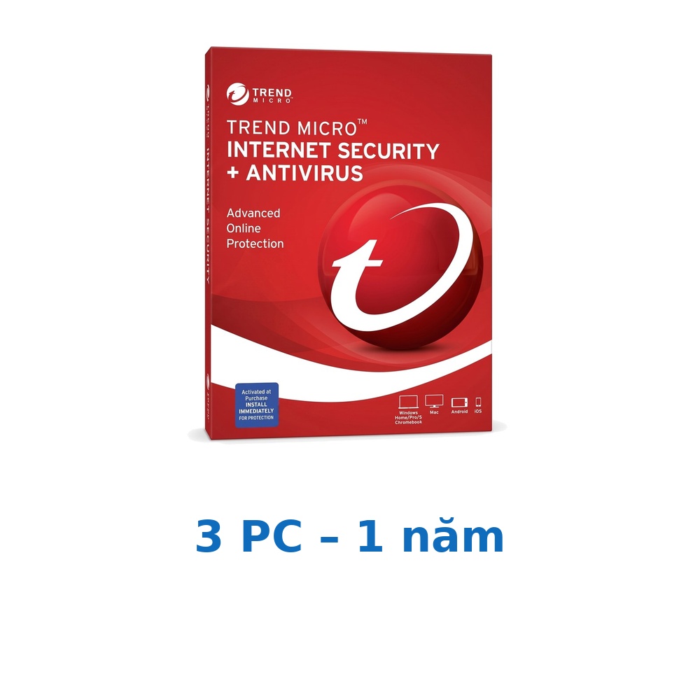 Phần mềm Trend Micro Internet Security – 3 PC – 1 năm