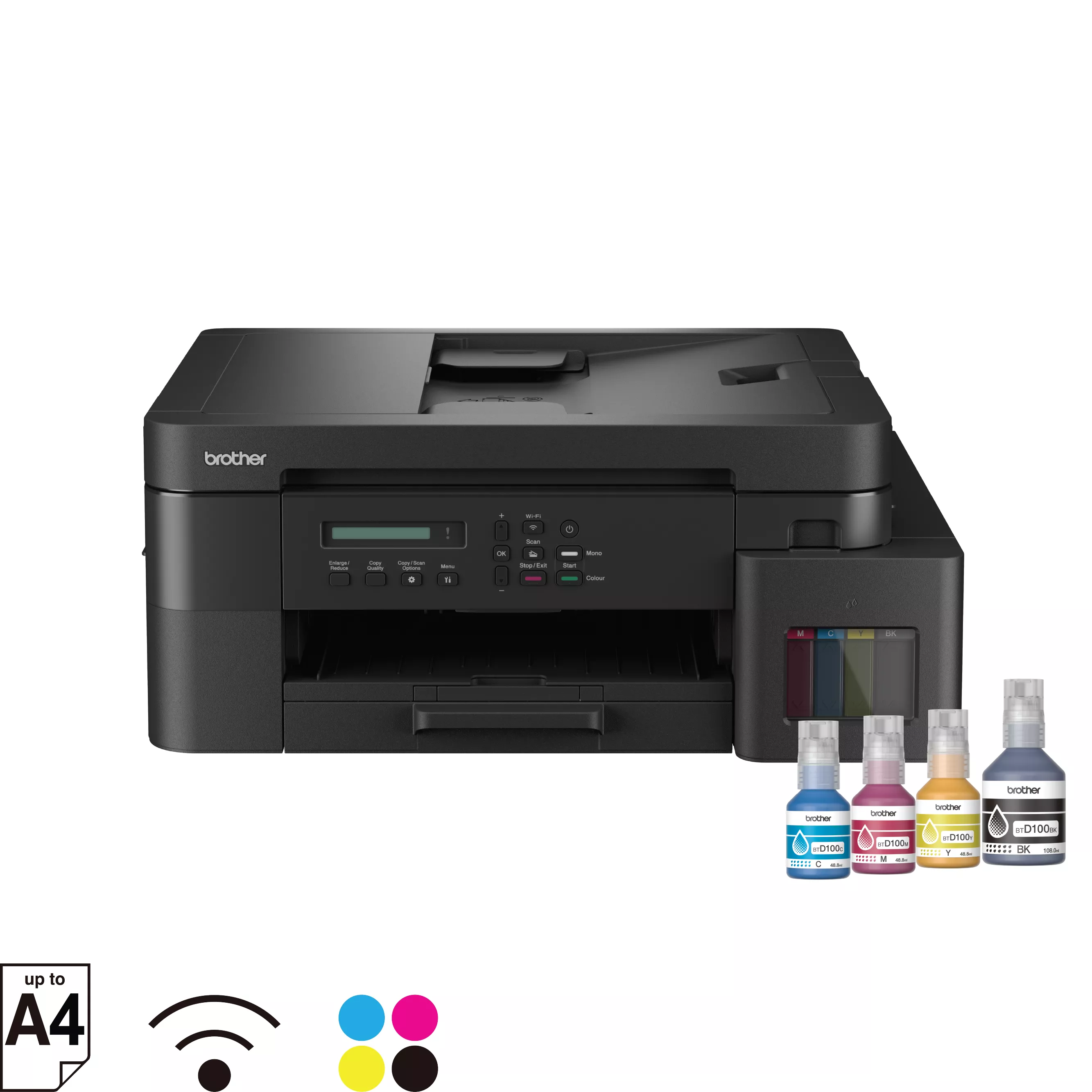 Máy in phun màu đa năng Brother DCP-T830DW (In đảo mặt | Copy | Scan | A4 | A5 | USB | LAN | WIFI)