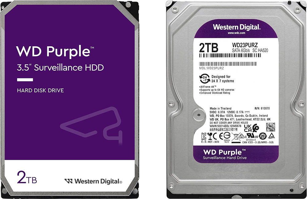 Ổ cứng Western Digital Purple 2TB 64MB Cache 5400RPM WD23PURZ