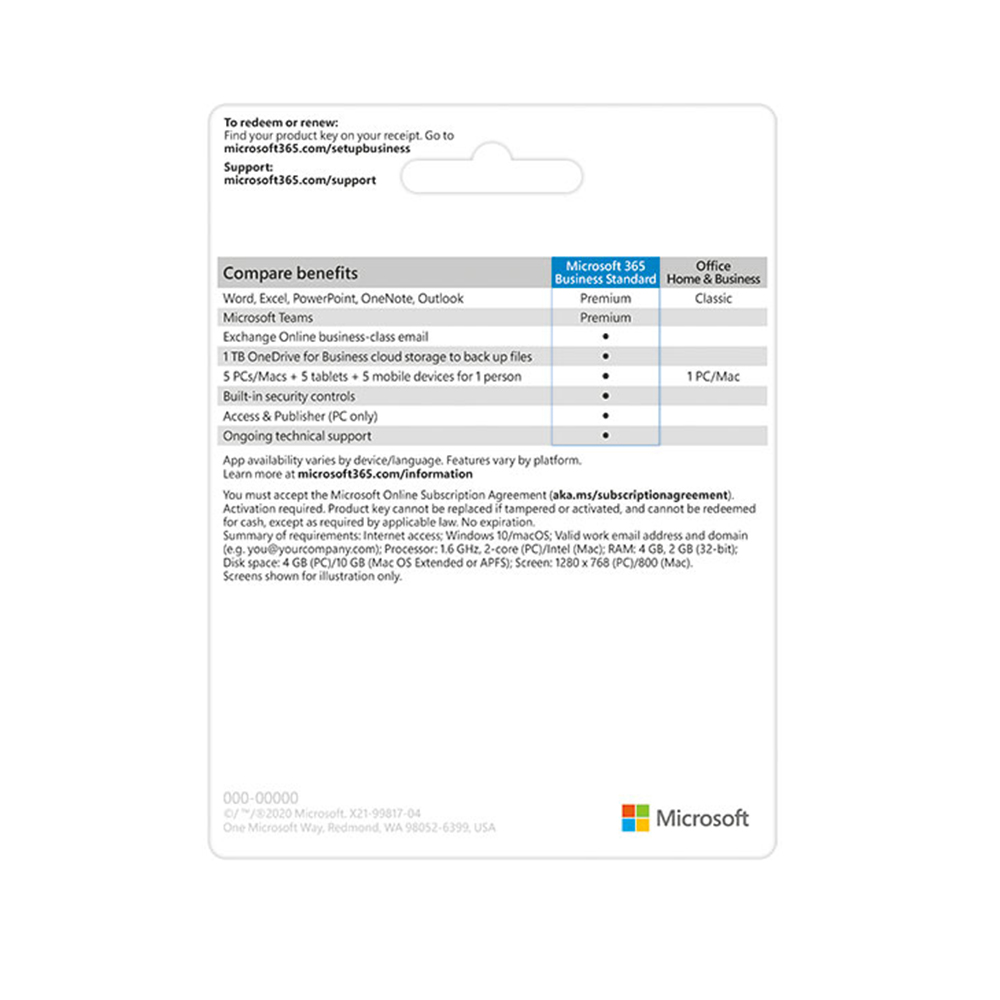 Dịch vụ trực tuyến Microsoft 365 Business Standard - annual - 12 tháng 2