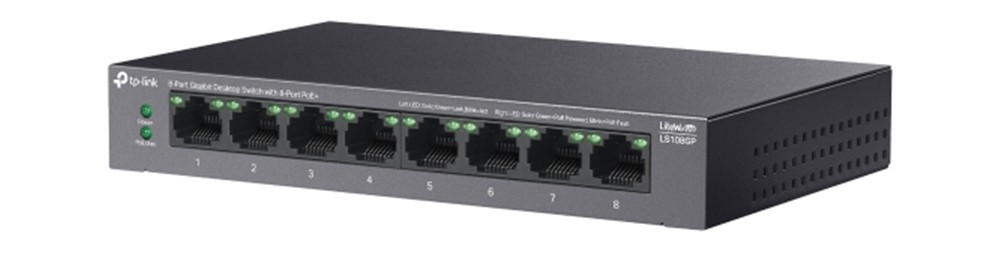 Switch Để Bàn Gigabit 8 Cổng với 8 Cổng PoE+ LS108GP